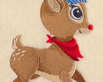 Christmas Rudolph reindeer train engineer bath hand towel set custom embroidered