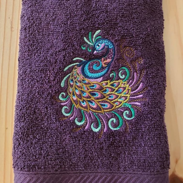 Peacock Bath Towel Etsy