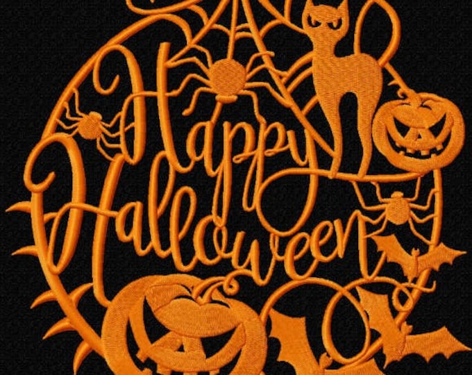 Halloween cat pumpkin spooky bath hand towel  custom embroidered personalized