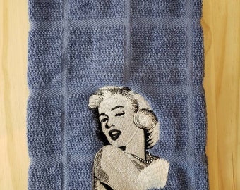 Embroidered Marilyn Monroe kitchen towel set