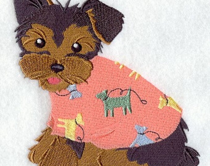 Yorkshire Terrier Yorkie  dog bath hand towel set custom embroidered personalized