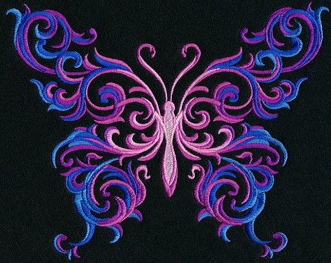 Baroque butterfly bath hand towel custom embroidered personalized