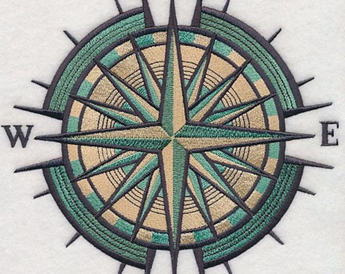 Mariner's compass nautical hand towel set custom embroidered personalized