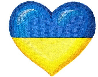 Love Supoort Ukraine heart flag bath hand towel set custom embroidered