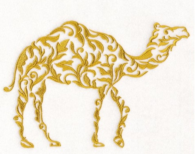 Camel Bohemian Damask Safari custom embroidered hand towel set