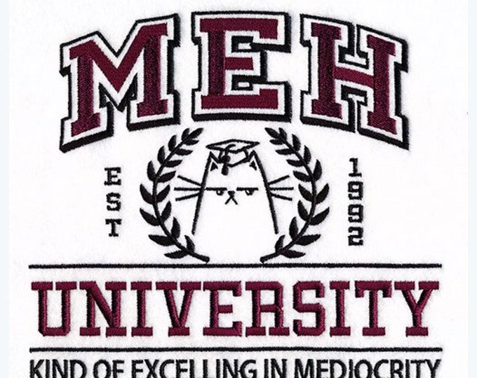 Cat Meh University College Dorm bath hand towel custom embroidered personalized