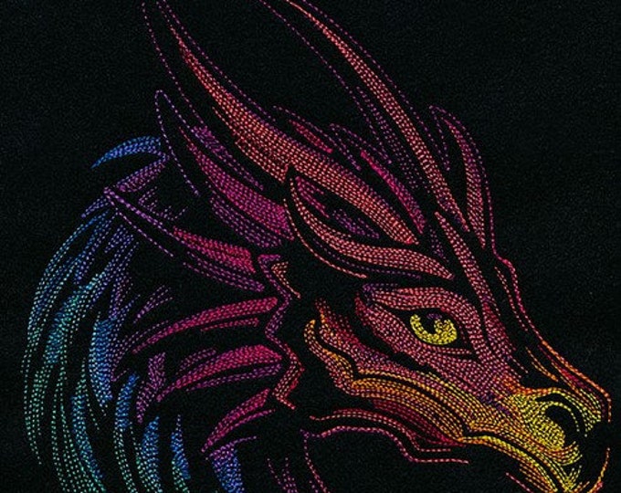 Rainbow Dragon bath hand towel  custom embroidered personalized
