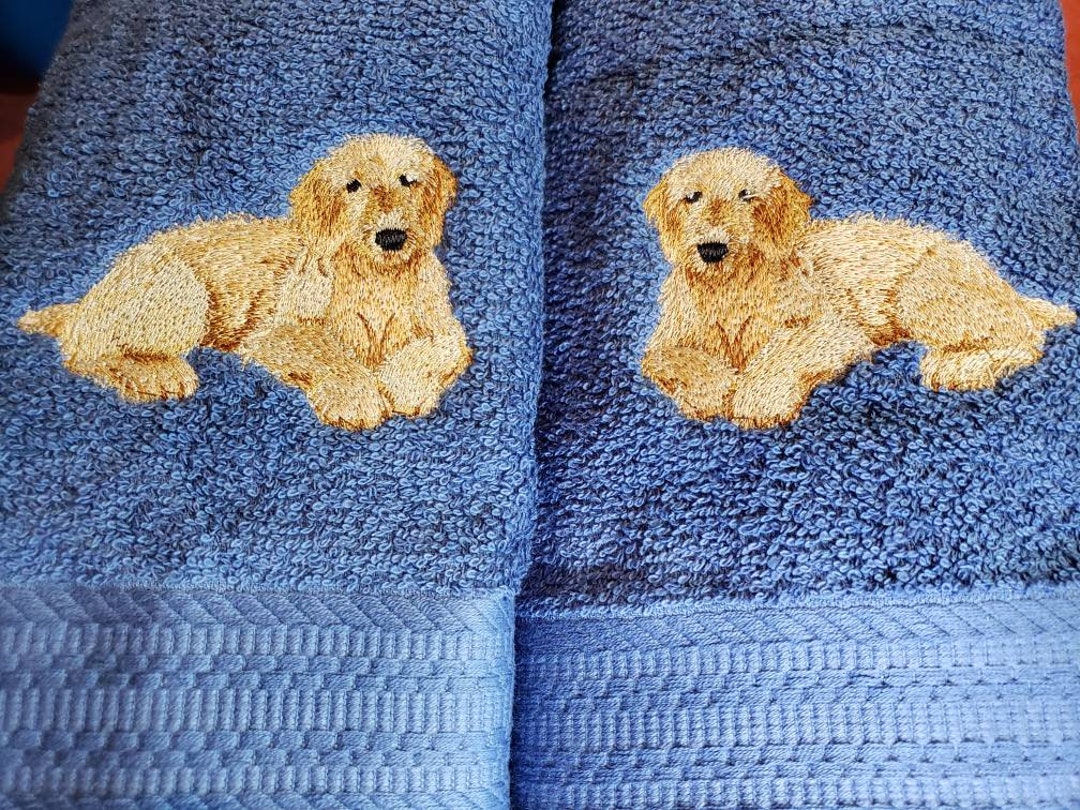 Goldendoodle Dog Hand Towel Set Custom Embroidered Personalized Etsy