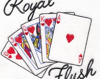 Poker Royal Flush card game gambling  bath hand towel custom embroidered personalized