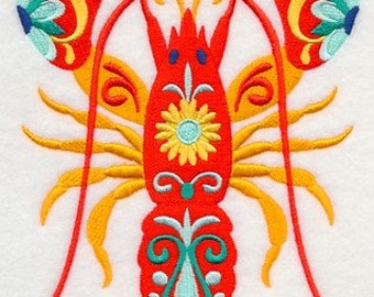 Lobster animal flower power bath hand towel set custom embroidered personalized