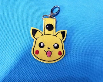 Pikachu Pokemon inspired keychain snap tab backpack purse clip