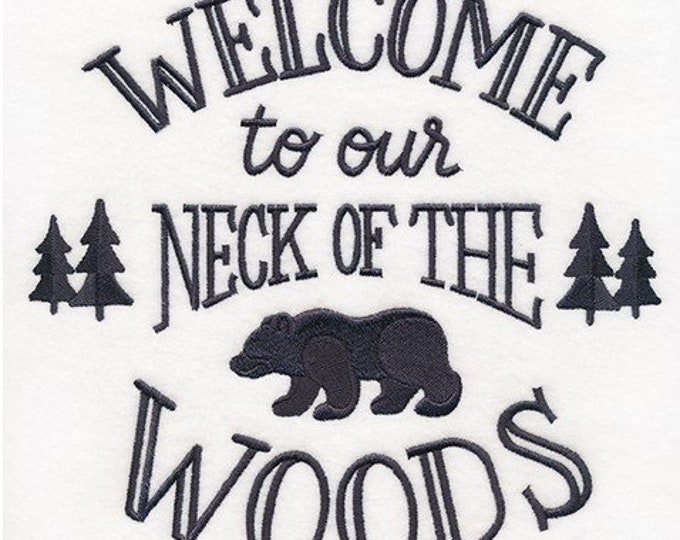 Camping Camper rv neck of the woods bear bath hand towel custom embroidered personalized