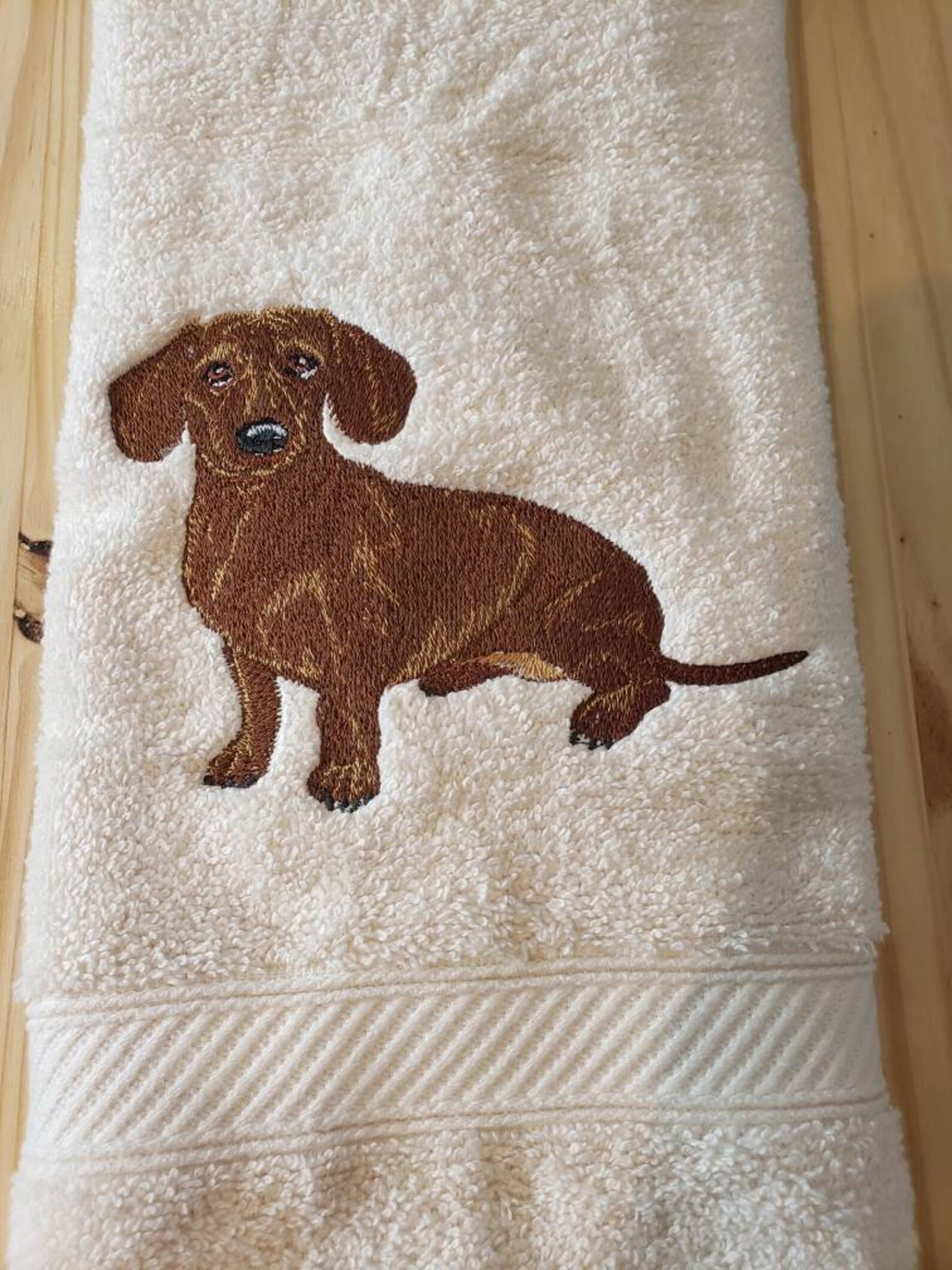 Dachshund Dog Hand Towel Set Custom Embroidered Etsy