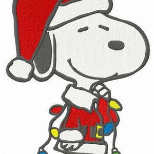 Snoopy Christmas Santa inspired hand towel set custom embroidered personalized