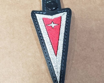 Pontiac car logo inspired keychain snap tab backpack clip key fob