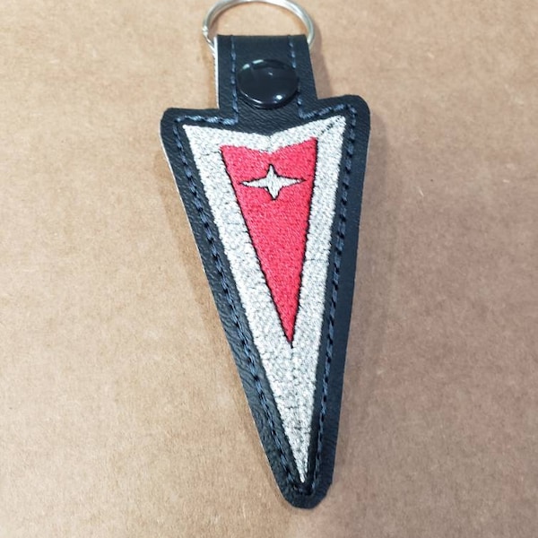 Pontiac car logo inspired keychain snap tab backpack clip key fob