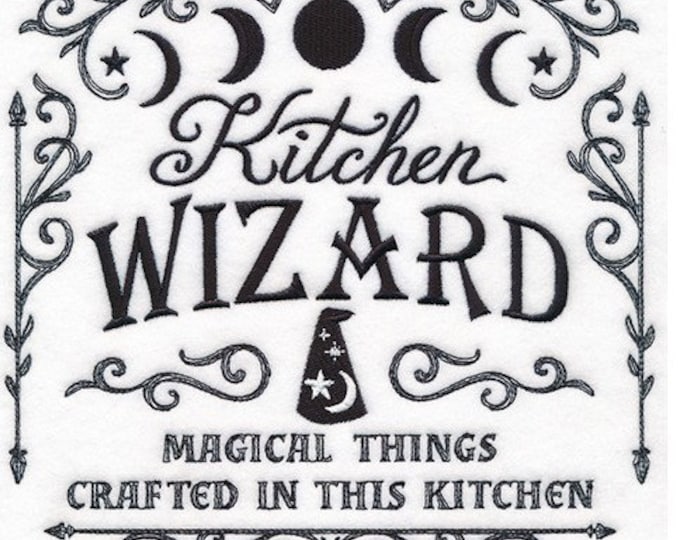 Kitchen Wizard Halloween kitchen dish towel custom embroidered