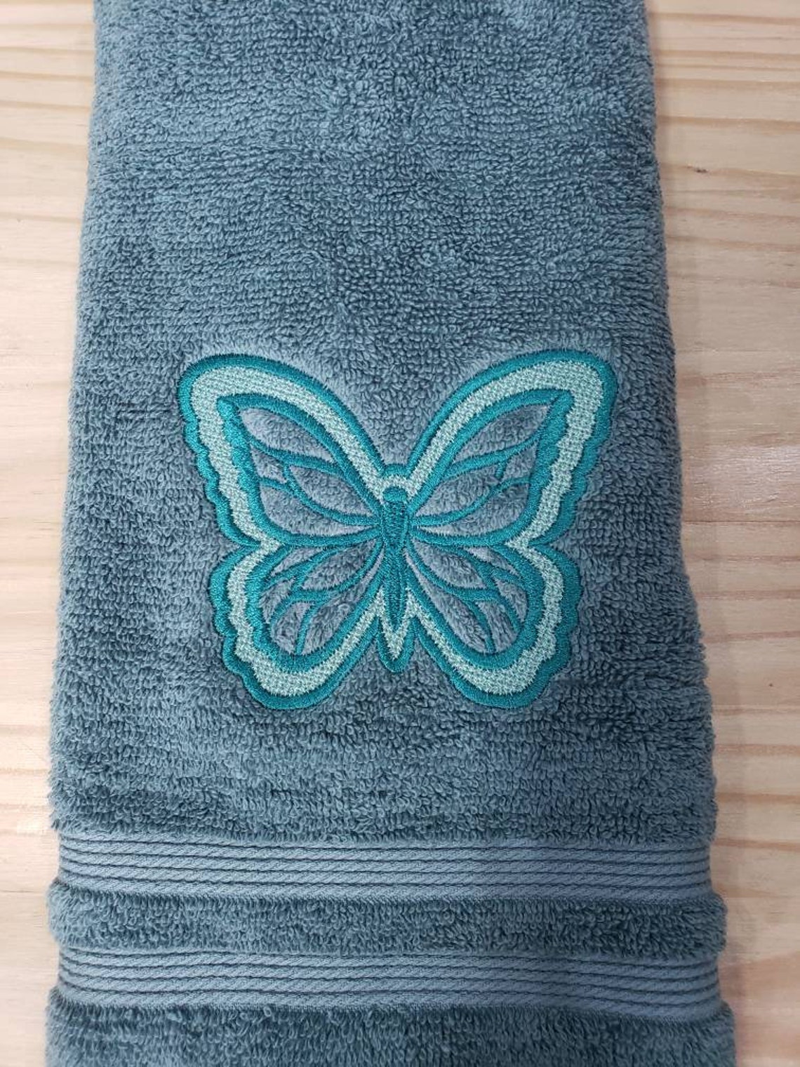 Butterfly hand towel set custom embroidered Etsy