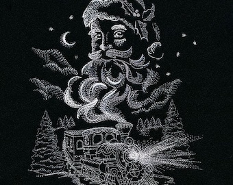 Christmas train Santa bath hand towel bathroom decor custom embroidered personalized