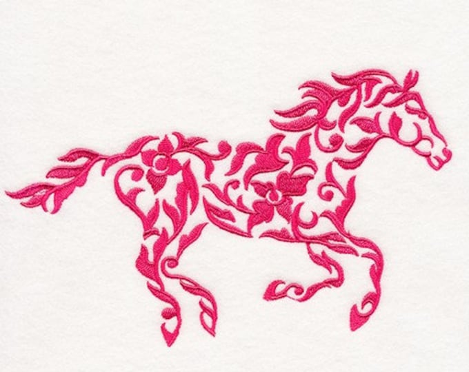 Horse Bohemian Damask Safari custom embroidered hand towel set