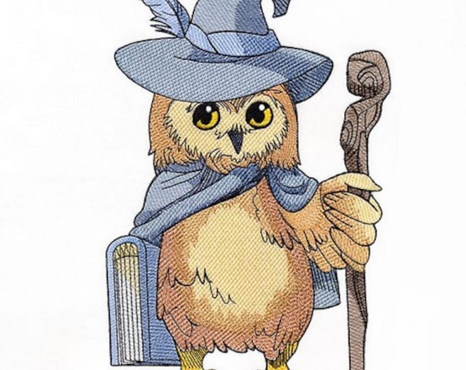 Wizard magic owl bath hand towel  custom embroidered personalized