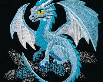 Dragon Winter frost bath hand towel custom embroidered
