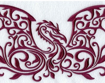 Dragon  Damask custom embroidered hand towel set personalized