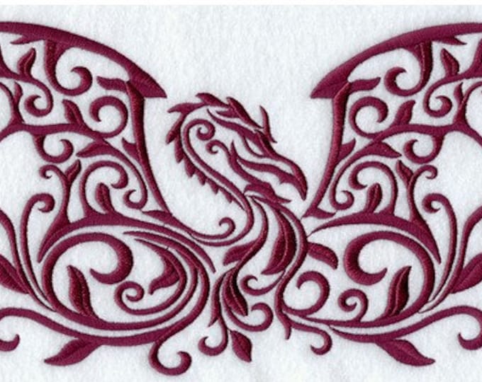 Dragon  Damask custom embroidered hand towel set personalized