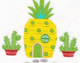 Pineapple Gnome house hand towel set custom embroidered