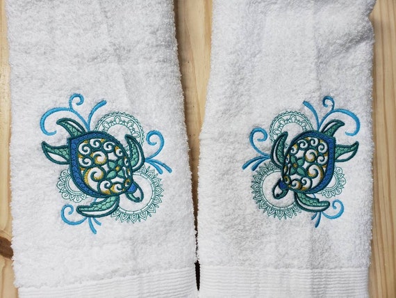 By the Sea Embroidered Bath Towel Set