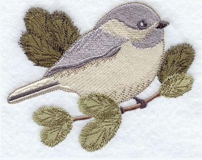 Chickadee bird leaf hand towel set custom embroidered personalized