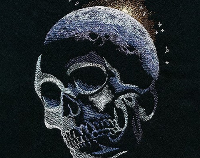 Moon skull bath hand towel custom embroidered personalized