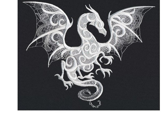 Lace Dragon smoke hand towel set custom embroidered