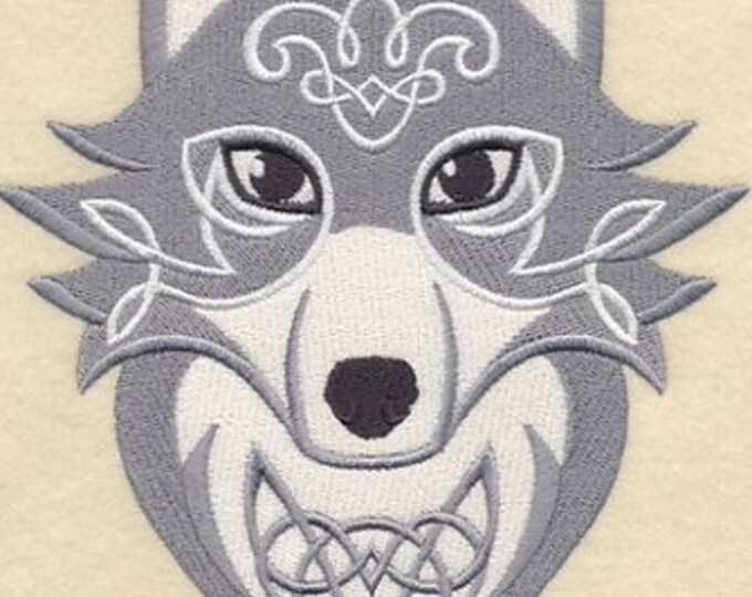 Celtic wolf hand towel set custom embroidered personalized