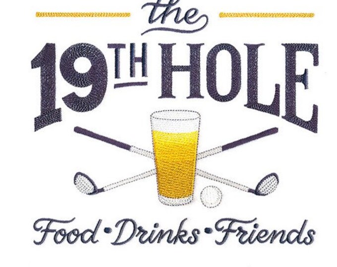 Golf 19th hole beer golf ball clubs microfiber sports towel custom embroidered personalized