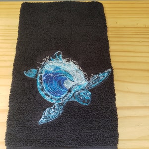 Sea Turtle ocean  hand towel set custom embroidered