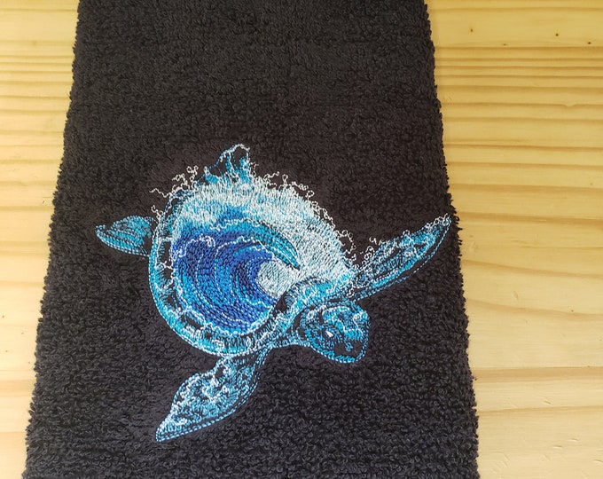 Sea Turtle ocean  hand towel set custom embroidered