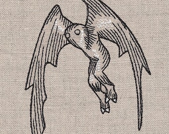 Cryptid Mothman kitchen dish hand towel custom embroidered
