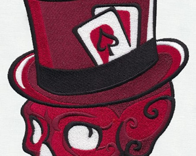 Lucky poker card skull bath hand towel custom embroidered personalized