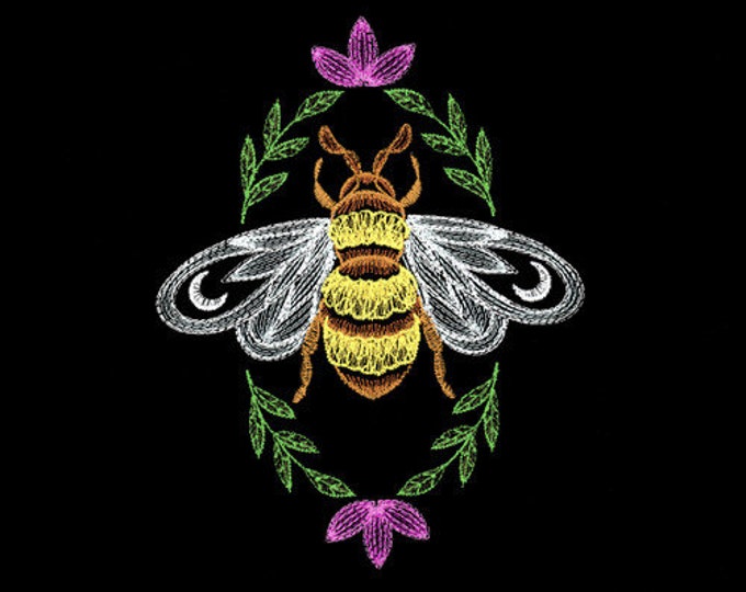 Moonlit Bee  bath decor hand towel set custom embroidered personalized