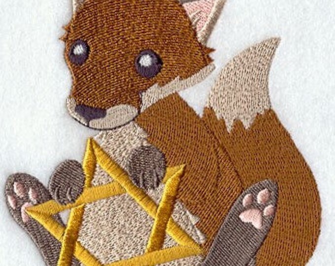 Hanukkah Fox animal hand towel set custom embroidered personalized