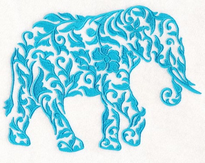 Elephant Bohemian Damask Safari custom embroidered hand towel set