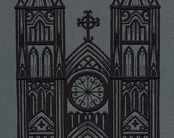 Gothic Gala Cathedral bath hand towel  custom embroidered personalized