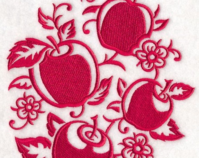 Apple collection custom embroidered set of 2 kitchen dish towels