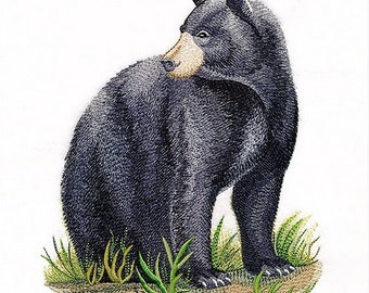 Black Bear bath hand towel custom embroidered personalized