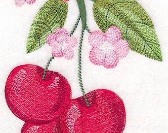 Cherry Blossom kitchen dish hand towel custom embroidered personalized