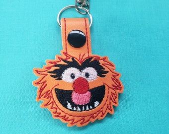 Muppets Animal inspired vinyl keychain snap tab