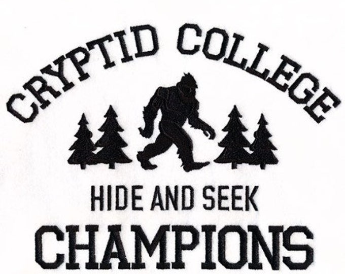 Cryptid College bigfoot bath hand towel custom embroidered personalized