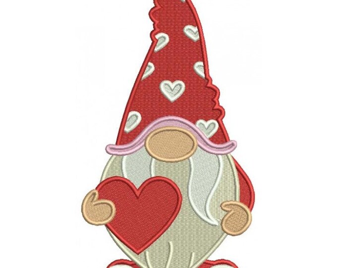 Valentine Gnome hearts love bath hand towel set custom embroidered personalized