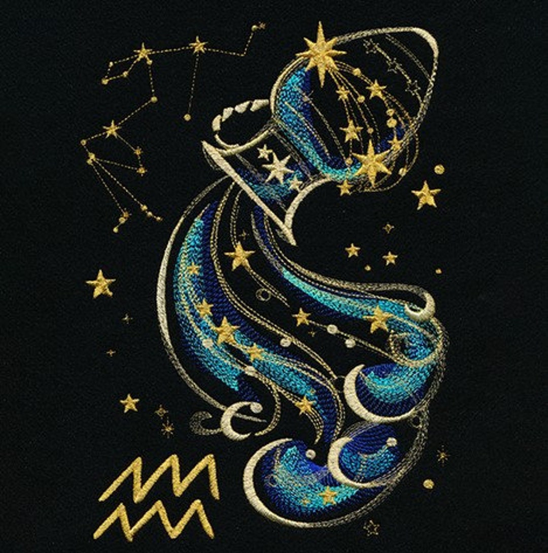 Aquarius Zodiac Constellation Astrology Bath Hand Towel Set Custom ...